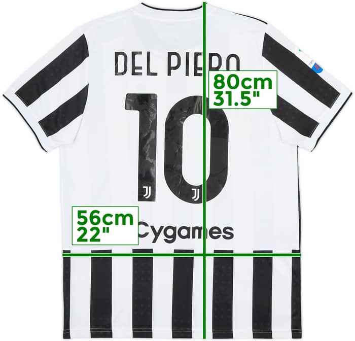 2021-22 Juventus Home Shirt Del Piero #10 - 8/10 - (L)