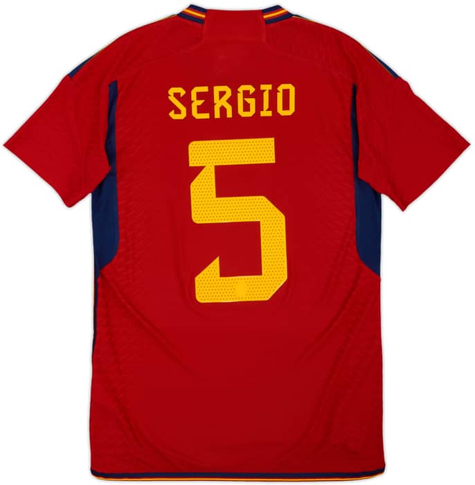 2022-23 Spain Authentic Home Shirt Sergio #5 - 10/10 - (S)
