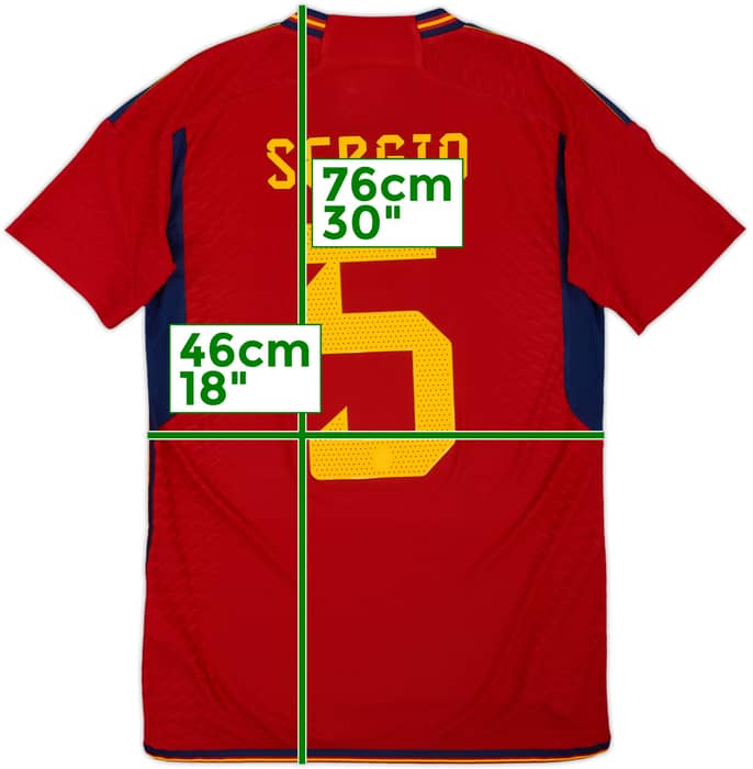 2022-23 Spain Authentic Home Shirt Sergio #5 - 10/10 - (S)
