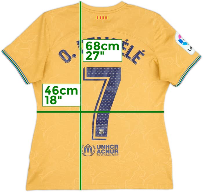 2022-23 Barcelona Away Shirt O. Dembele #7 - 6/10 - (Women's L)