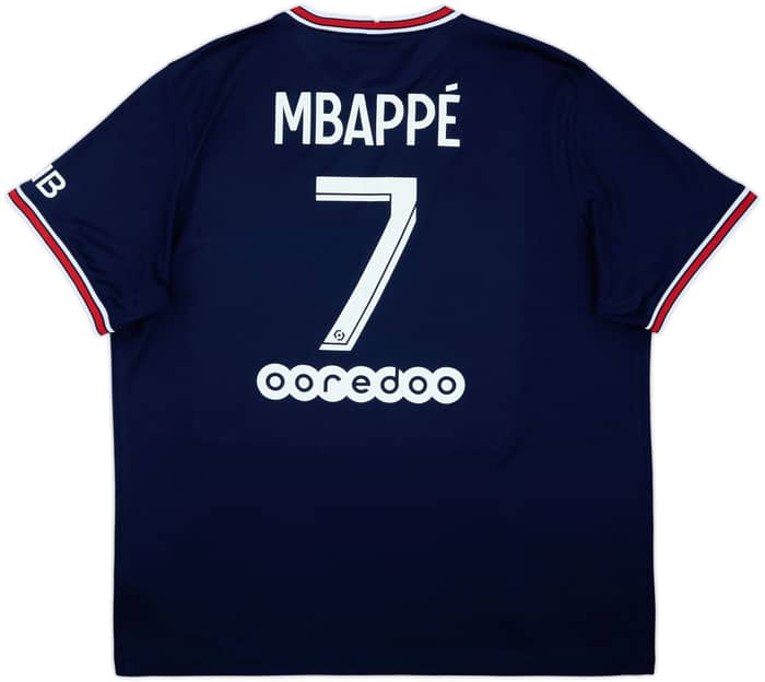 2021-22 Paris Saint-Germain Home Shirt Mbappe #7 - 9/10 - (XXL)