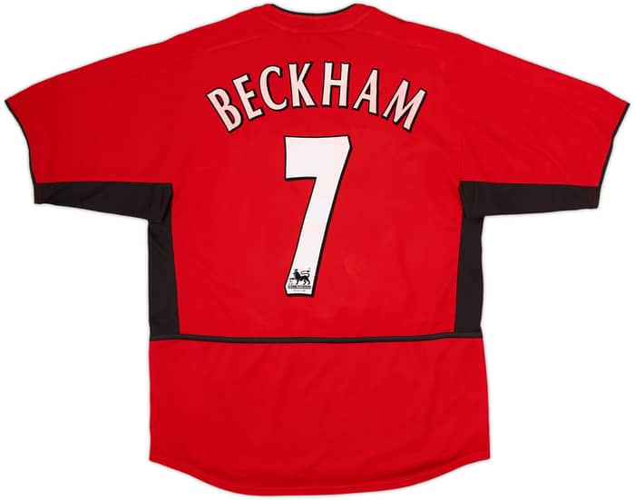 2002-04 Manchester United Home Shirt Beckham #7 - 8/10 - (M)