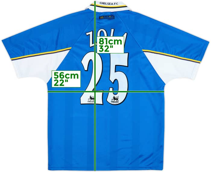 1997-99 Chelsea Home Shirt Zola #25 - 8/10 - (L)