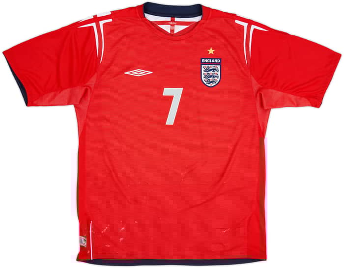 2004-06 England Away Shirt Beckham #7 - 5/10 - (L)