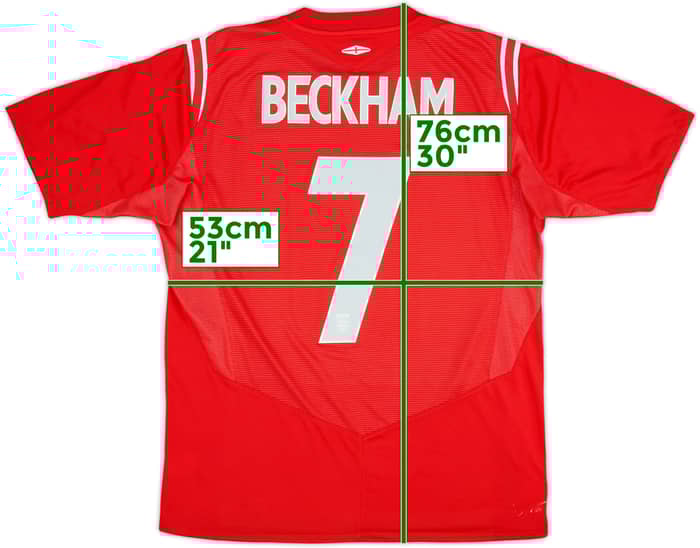 2004-06 England Away Shirt Beckham #7 - 5/10 - (L)