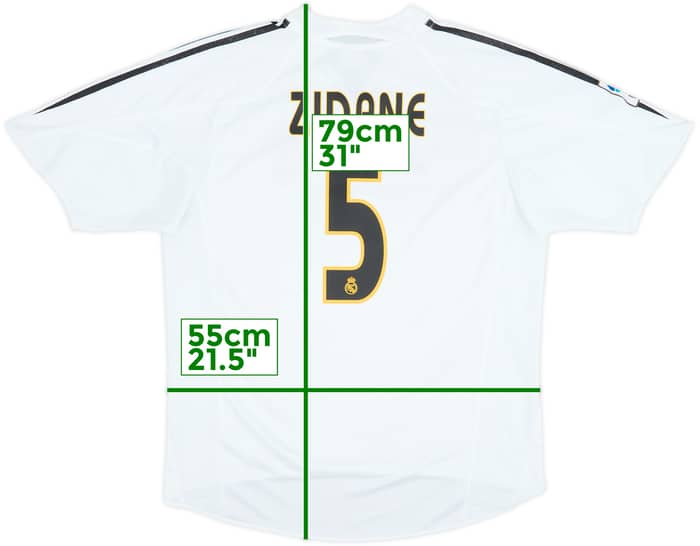 2004-05 Real Madrid Home Shirt Zidane #5 - 5/10 - (L)