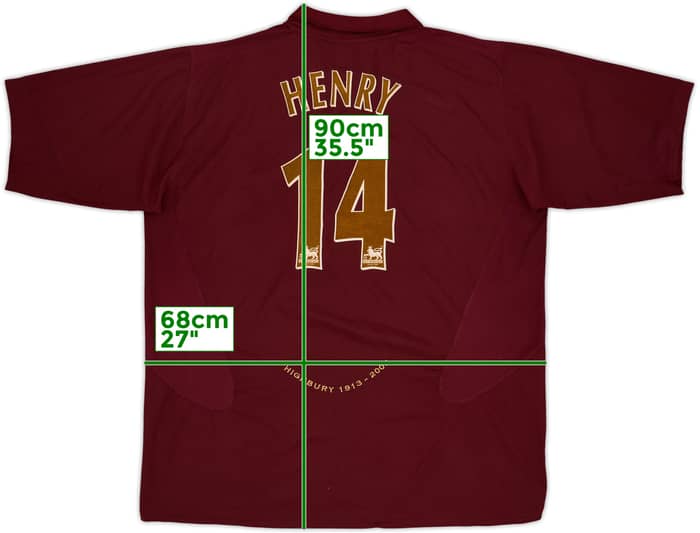 2005-06 Arsenal Home Shirt Henry #14 - 5/10 - (3XL)