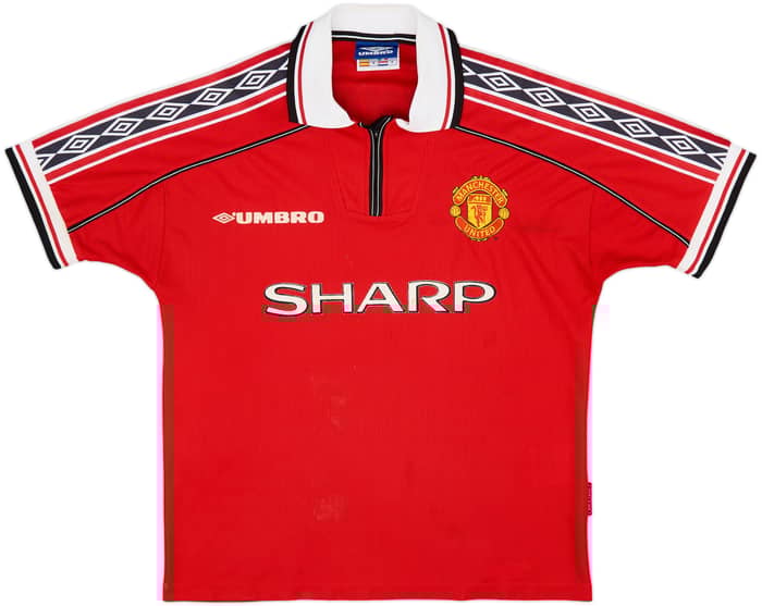 1998-00 Manchester United Home Shirt Beckham #7 - 6/10 - (M)