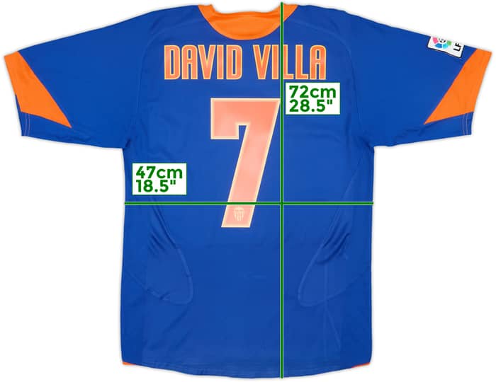 2005-06 Valencia Away Shirt David Villa #7 - 8/10 - (S)