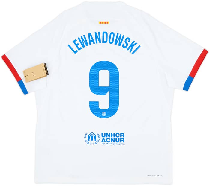 2023-24 Barcelona Authentic Away Shirt Lewandowski #9 (XL)