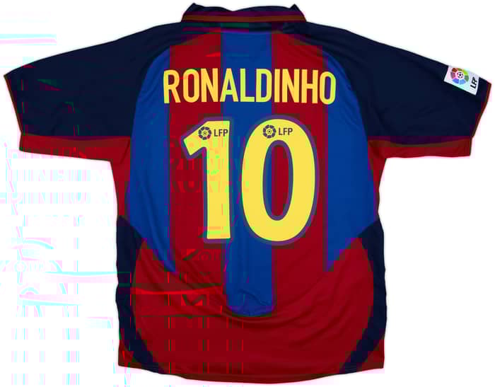 2003-04 Barcelona Home Shirt Ronaldinho #10 - 8/10 - (M)