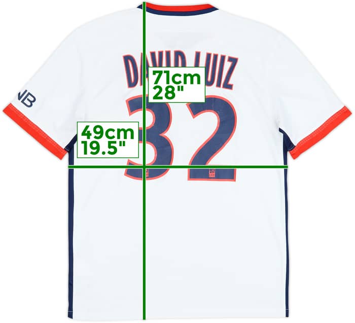2015-16 Paris Saint-Germain Away Shirt David Luiz #32 - 6/10 - (M)
