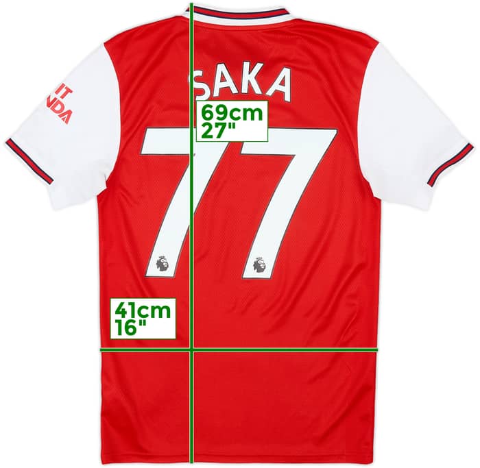2019-20 Arsenal Home Shirt Saka #77 - 9/10 - (XS)