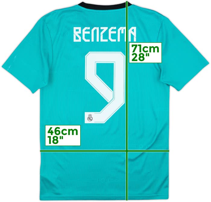 2021-22 Real Madrid Third Shirt Benzema #9 - 6/10 - (S)