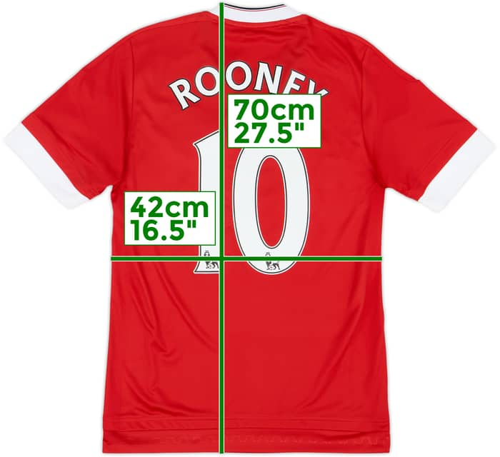 2015-16 Manchester United Home Shirt Rooney #10 - 9/10 - (XS)