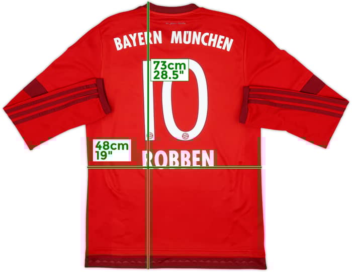 2015-16 Bayern Munich Home L/S Shirt Robben #10 - 7/10 - (M)