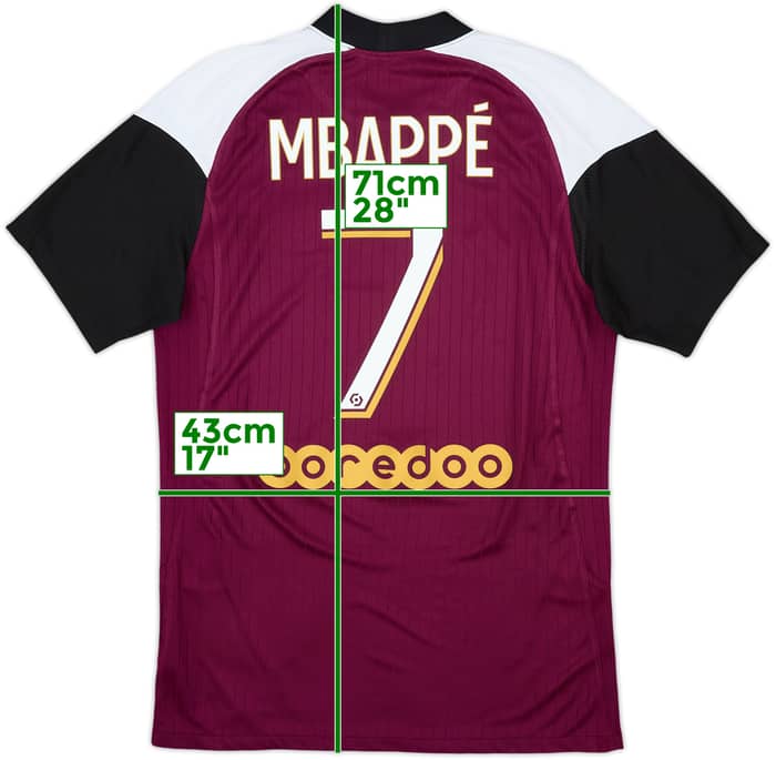 2020-21 Paris Saint-Germain Third Shirt Mbappe #7 - 8/10 - (S)