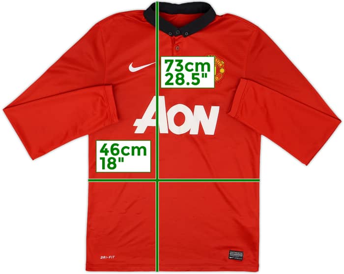 2013-14 Manchester United Home L/S Shirt Jones #4 - 6/10 - (S)