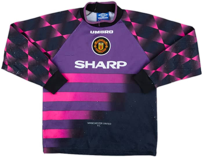 1996-97 Manchester United GK Shirt Schmeichel #1 - 7/10 - (L.Boys)