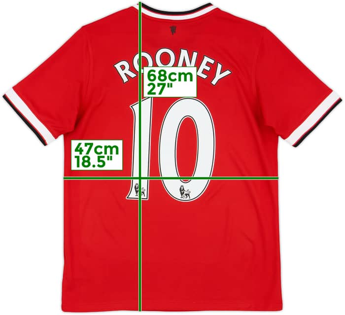 2014-15 Manchester United Home Shirt Rooney #10 - 7/10 - (XL.Boys)
