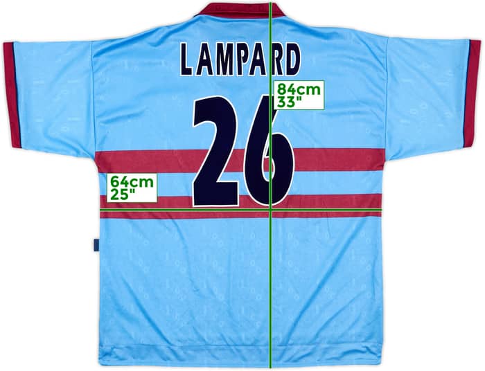 1995-97 West Ham Centenary Away Shirt Lampard #26 - 7/10 - (XL)