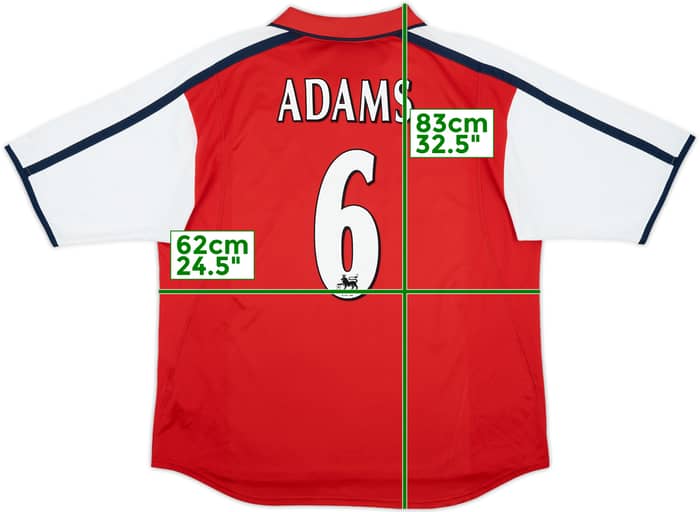 2000-02 Arsenal Home Shirt Adams #6 - 5/10 - (XXL)