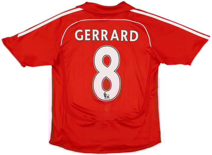 2006-08 Liverpool Home Shirt Gerrard #8 - 8/10 - (M.Boys)