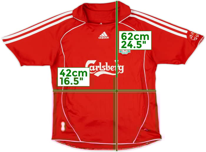 2006-08 Liverpool Home Shirt Gerrard #8 - 8/10 - (M.Boys)