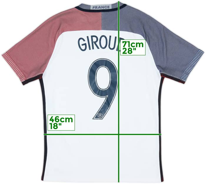 2016-17 France Authentic Away Shirt Giroud #9 - 8/10 - (M)