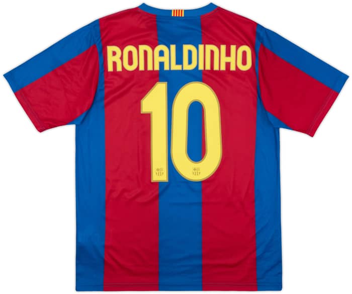 2007-08 Barcelona Basic Home Shirt Ronaldinho #10 - 6/10 - (M)