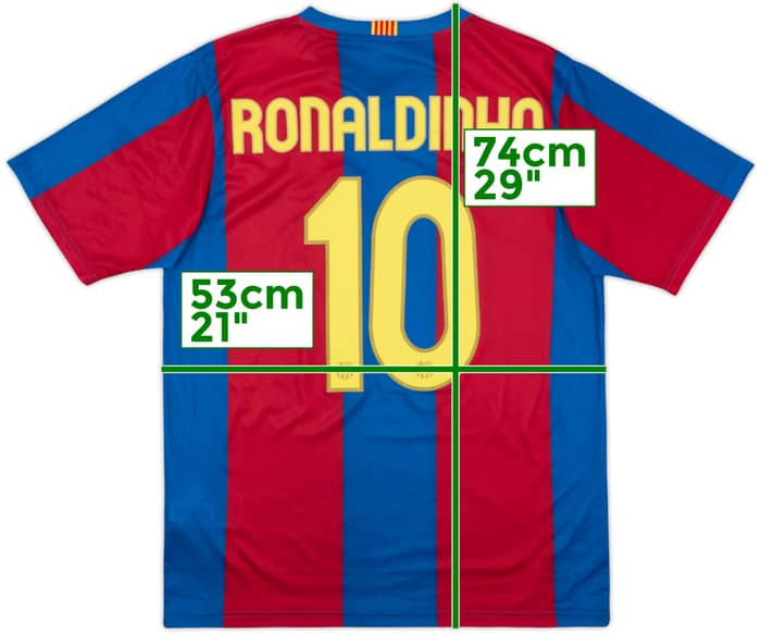 2007-08 Barcelona Basic Home Shirt Ronaldinho #10 - 6/10 - (M)