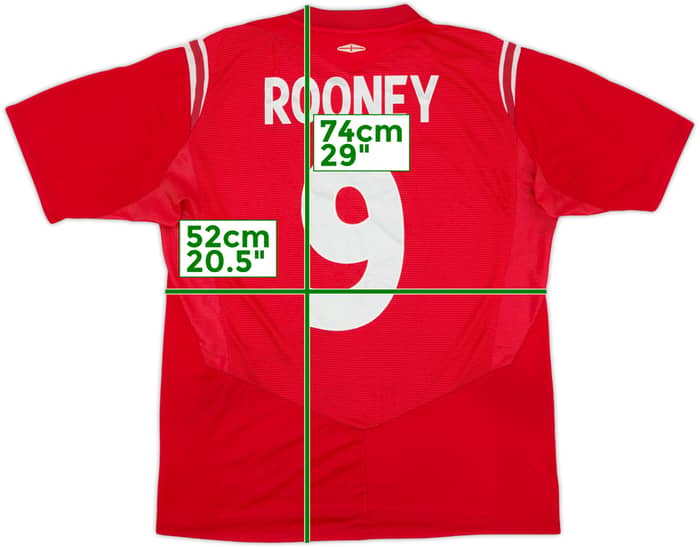 2004-06 England Away Shirt Rooney #9 - 6/10 - (L)