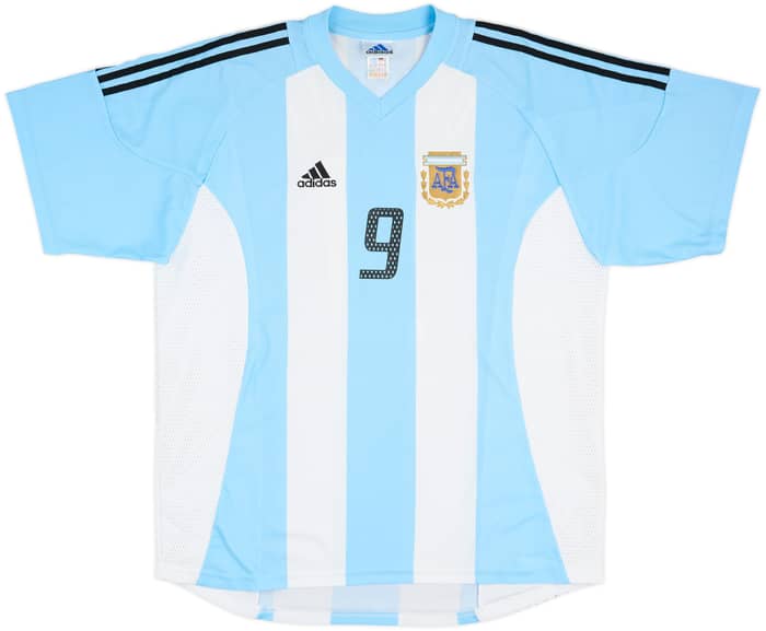 2002-04 Argentina Home Shirt Batistuta #9 - 8/10 - (XL)