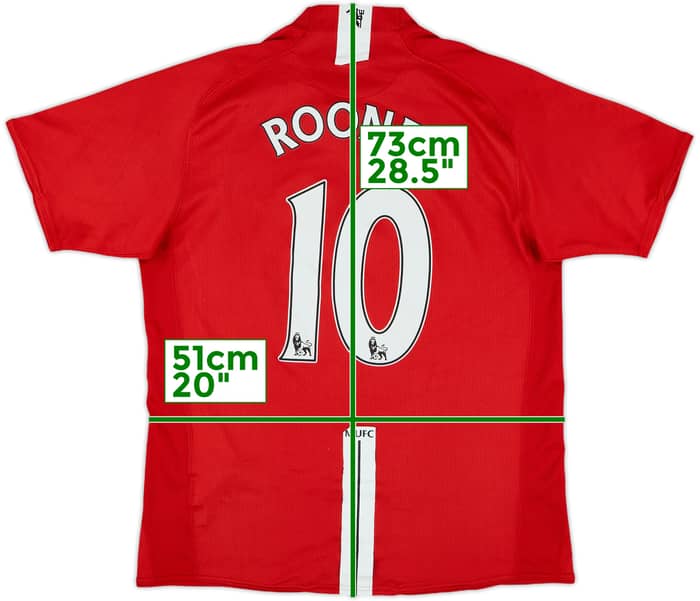 2007-09 Manchester United Home Shirt Rooney #10 - 6/10 - (M)