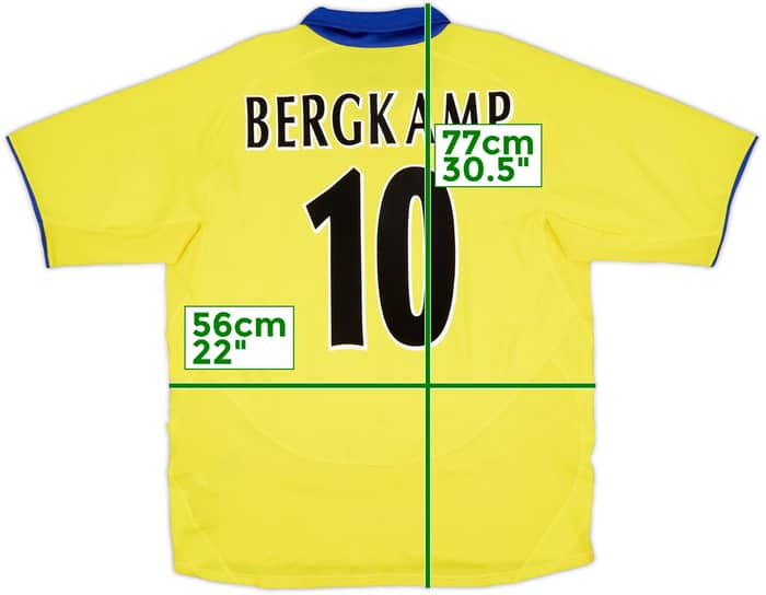 2003-05 Arsenal Away Shirt Bergkamp #10 - 8/10 - (L)