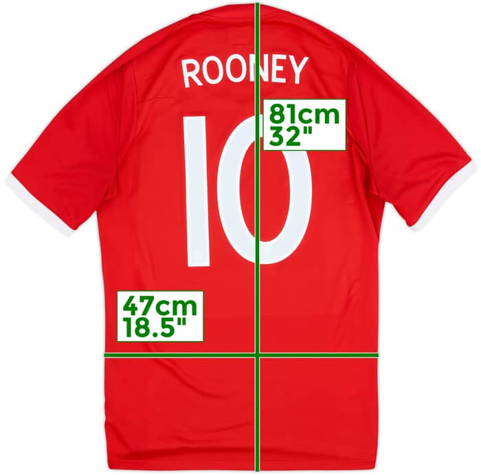 2010-11 England Away Shirt Rooney #10 - 4/10 - (L)