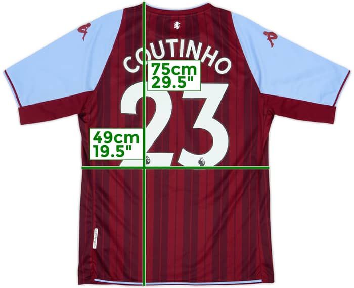 2021-22 Aston Villa Home Shirt Coutinho #23 - 8/10 - (L)