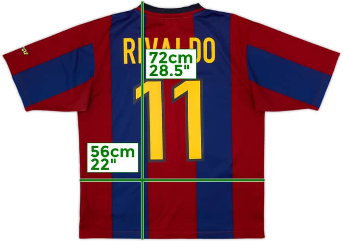 1998-00 Barcelona Basic Home Shirt Rivaldo #11 - 8/10 - (M)