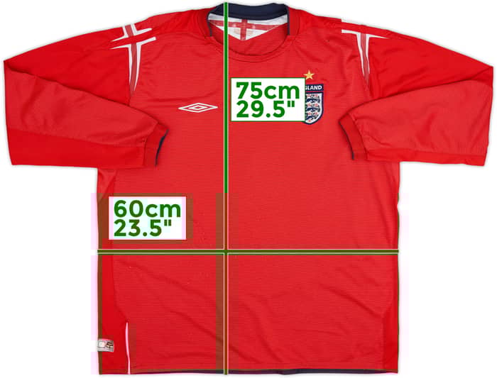 2004-06 England Away L/S Shirt - 4/10 - (XL)