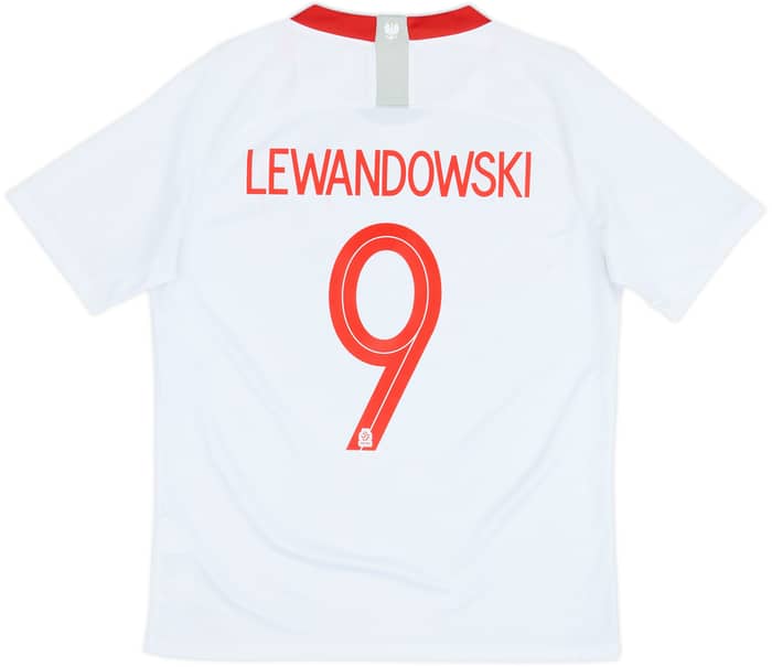 2018-19 Poland Home Shirt Lewandowski #9 - 8/10 - (M)