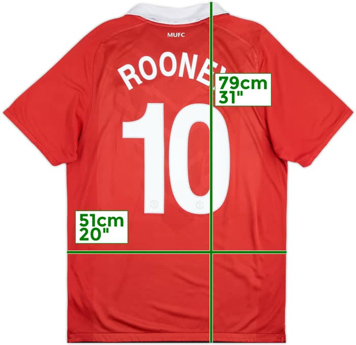 2010-11 Manchester United Home Shirt Rooney #10 - 5/10 - (L)