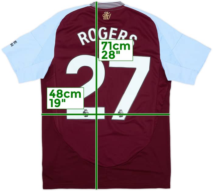 2024-25 Aston Villa Home Shirt M.Rogers #27 - 9/10 - (M)