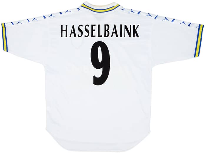 1998-00 Leeds United Home Shirt Hasselbaink #9 - 8/10 - (L)