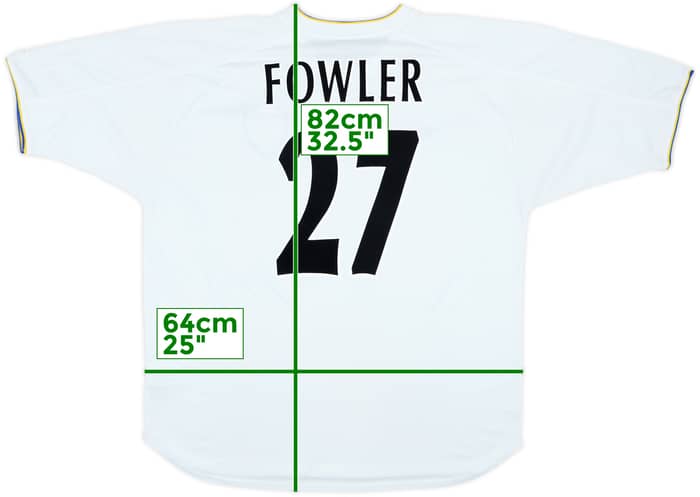 2000-02 Leeds United Home Shirt Fowler #27 - 8/10 - (XL)