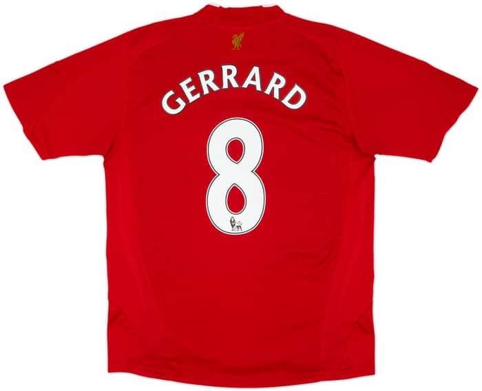 2008-10 Liverpool Home Shirt Gerrard #8 - 6/10 - (XL.Boys)