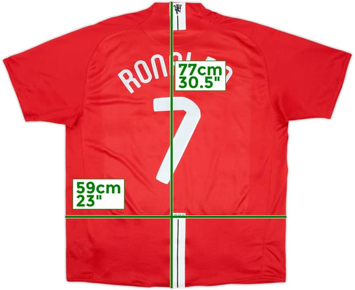 2007-09 Manchester United Camiseta Local Ronaldo #7 - 6/10 - (XL)