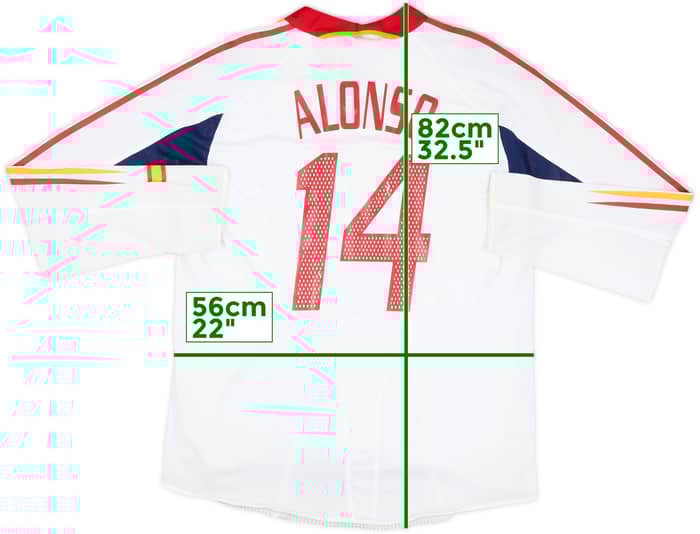 2004-06 Spain Player Issue Away L/S Shirt Alonso #14 - 6/10 - (XL)