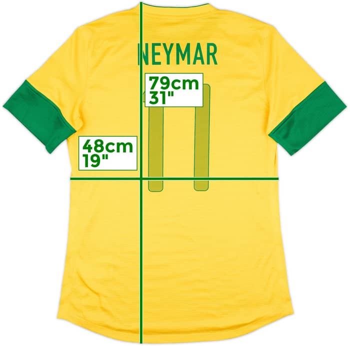 2012-13 Brazil Authentic Home Shirt Neymar #11 - 8/10 - (L)