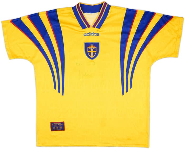 1996-98 Sweden Signed Home Shirt #10 - 8/10 - (XL)