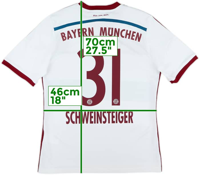 2014-15 Bayern Munich Away Shirt Schweinsteiger #31 - 9/10 - (XL.Boys)